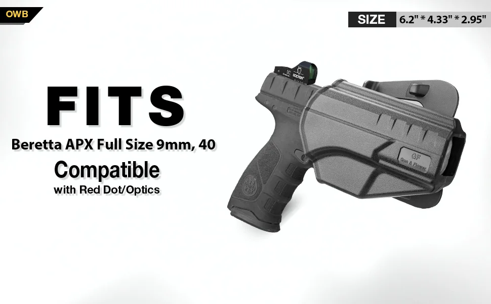 Beretta APX Holster, (Not Fit Beretta APX A1), Thumb OWB Holster Fit Beretta APX Full Size 9mm/.40,Level II Retention/360 Degree