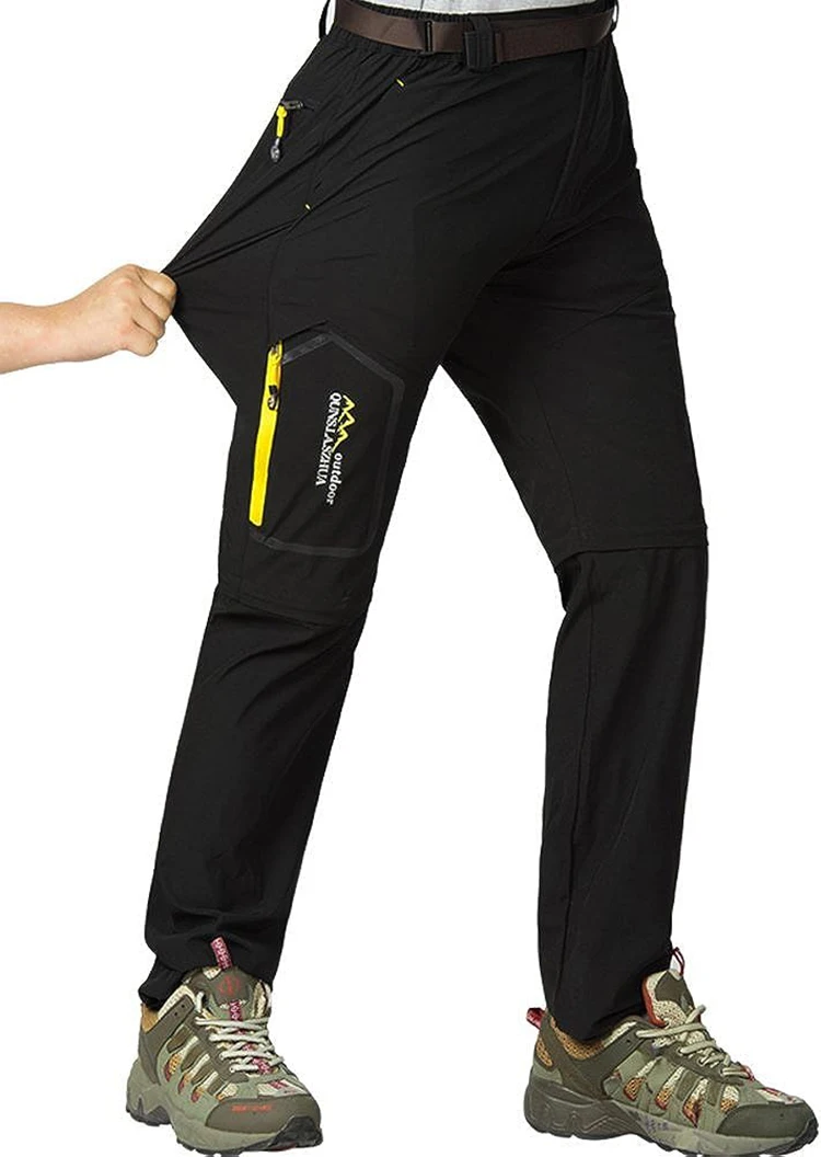 TRVLWEGO Mens Hiking Convertible Pants Waterproof Lightweight Quick Dry Zip Off Fishing Travel Safari Outdoor Cargo Work Trouser