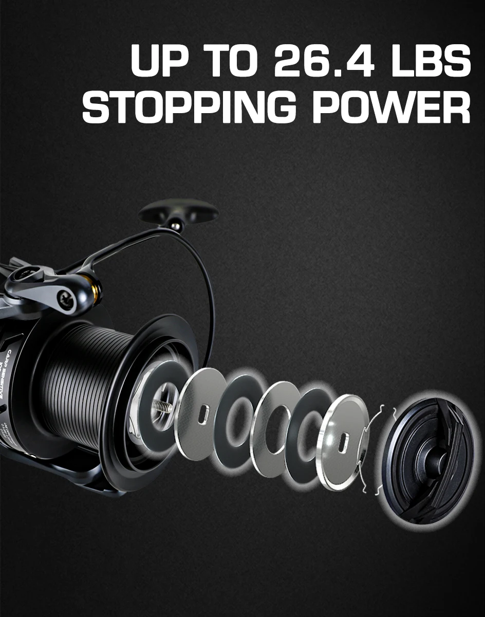 MIFINE CARP SENSITIVE Fishing Reel 12KG Max Drag 8000-10000 Long Cast Distance Spinning Reel 4.4:1 8+1BB Big Spool Carp Fishing