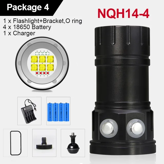 LED Diving Photography Flashlight 30000Lumens Underwater Lighting 100m Waterproof Tactical Torch Snorkel Deep Dives Fill Light