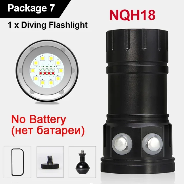 LED Diving Photography Flashlight 30000Lumens Underwater Lighting 100m Waterproof Tactical Torch Snorkel Deep Dives Fill Light