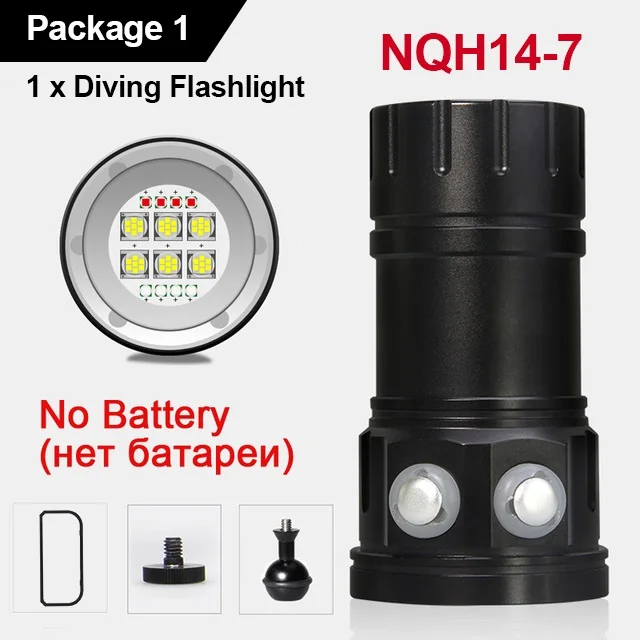 LED Diving Photography Flashlight 30000Lumens Underwater Lighting 100m Waterproof Tactical Torch Snorkel Deep Dives Fill Light