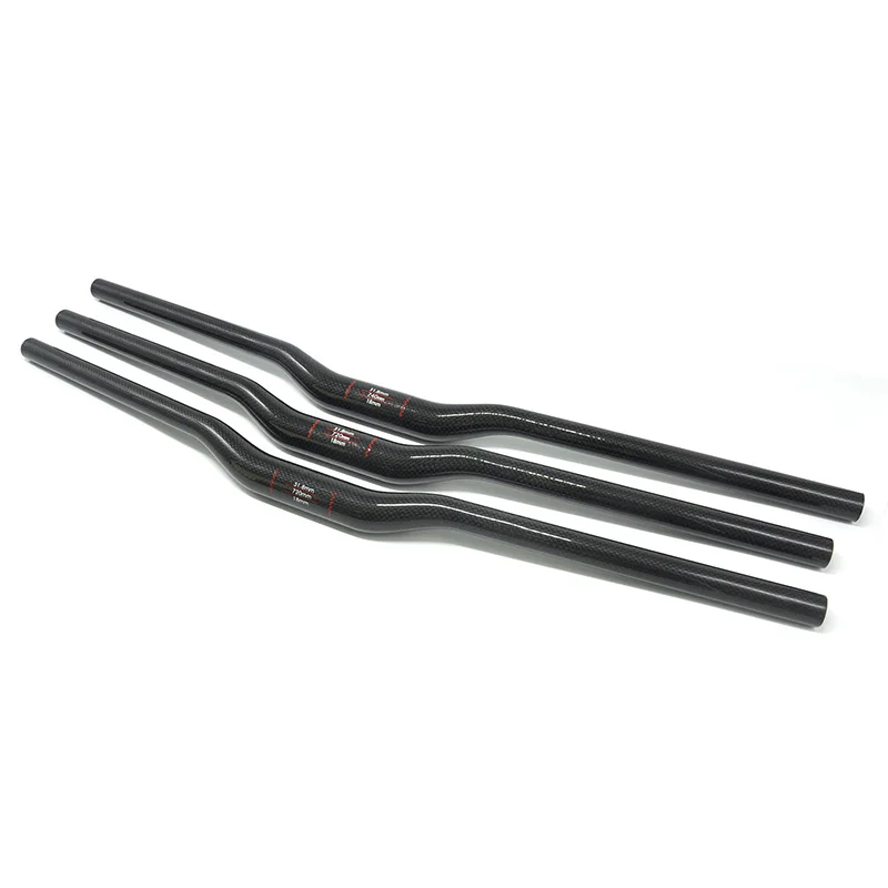 NO TRADEMARK Carbon Handlebar Mountain Bike Bicycle Handlebar Carbon Handlebar MTB 3K 31.8*600 760mm Swallow-Shaped Handlebar