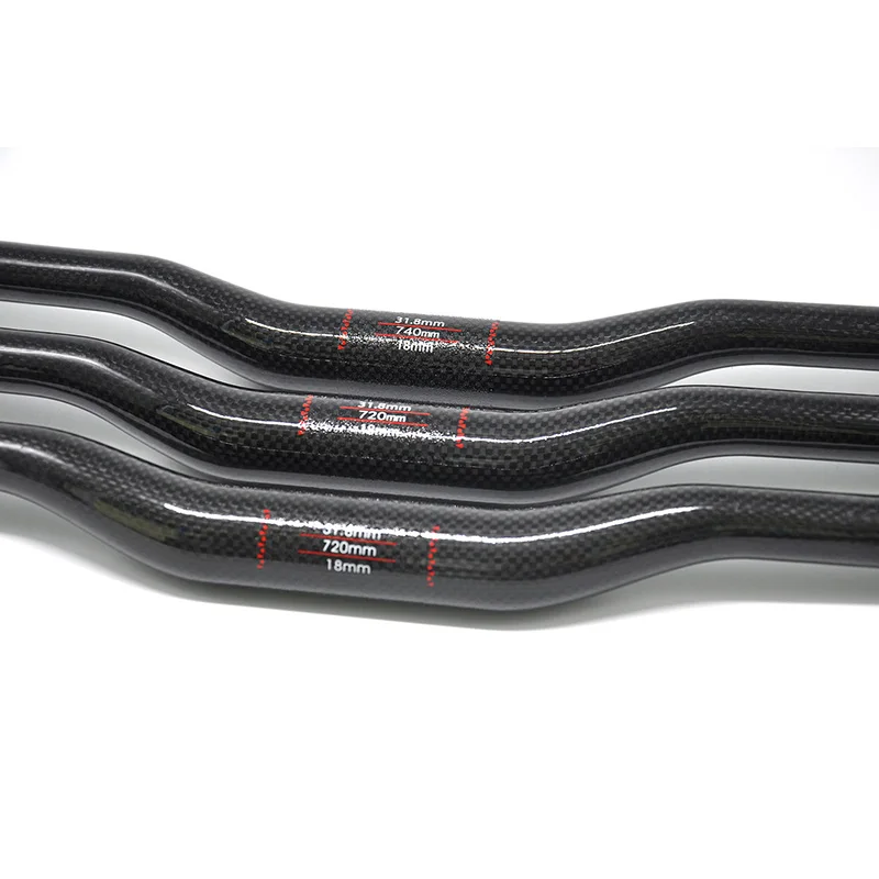 NO TRADEMARK Carbon Handlebar Mountain Bike Bicycle Handlebar Carbon Handlebar MTB 3K 31.8*600 760mm Swallow-Shaped Handlebar