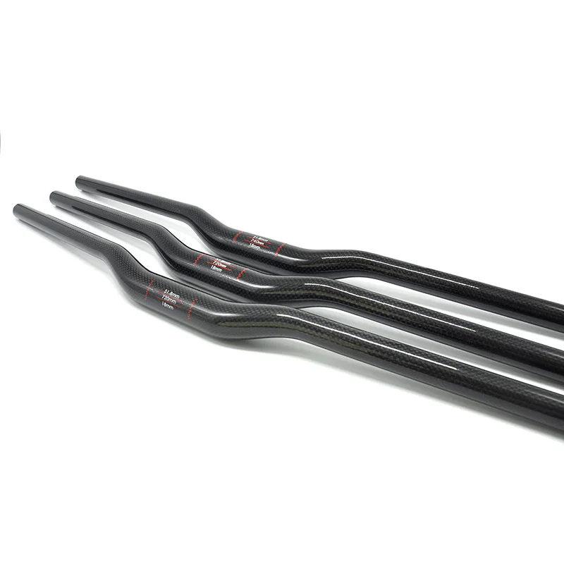 NO TRADEMARK Carbon Handlebar Mountain Bike Bicycle Handlebar Carbon Handlebar MTB 3K 31.8*600 760mm Swallow-Shaped Handlebar