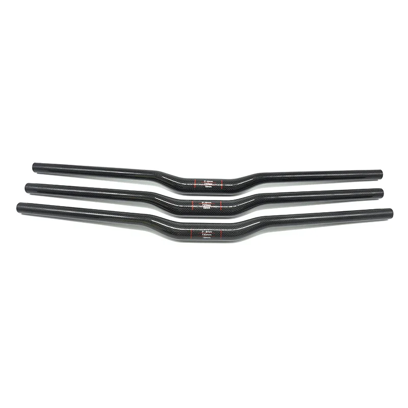 NO TRADEMARK Carbon Handlebar Mountain Bike Bicycle Handlebar Carbon Handlebar MTB 3K 31.8*600 760mm Swallow-Shaped Handlebar