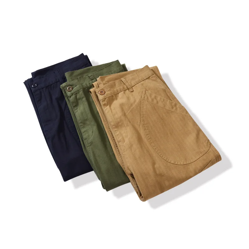 AMEKAJI N-1D Europe Retro Deck Pants Autumn HBT Wide-leg Loose Straight Overalls Outdoor Trekking Camping Tooling Trousers