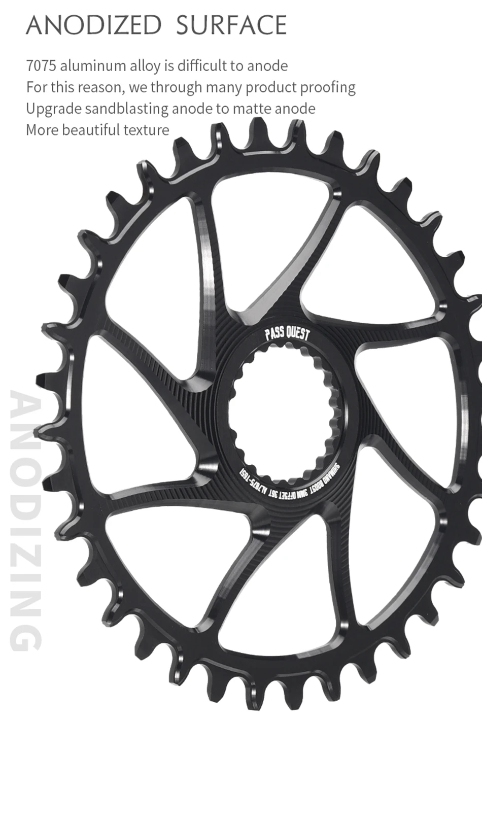PASS QUEST 3mm Offset for Shimano Boost Direct Mount Chainring 6mm Offset for Shimano Deore M6100 M7100 M8100 M9100 ROUND