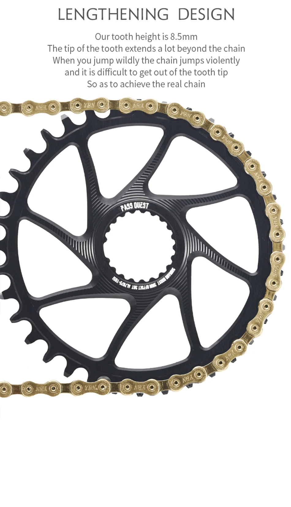 PASS QUEST 3mm Offset for Shimano Boost Direct Mount Chainring 6mm Offset for Shimano Deore M6100 M7100 M8100 M9100 ROUND