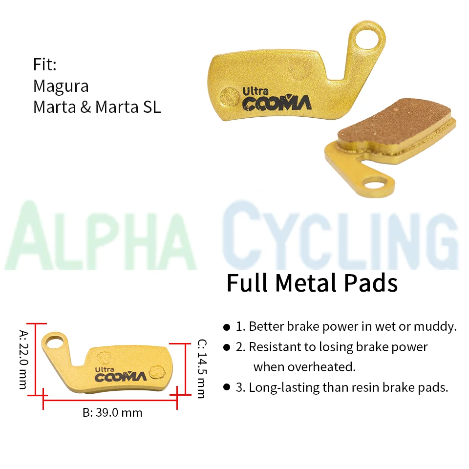 10 Pairs/20 PCS, Full Metal Bicycle Disc Brake Pads for SHIMANO SRAM AVID HAYES Magura Formula Hope and Scooter