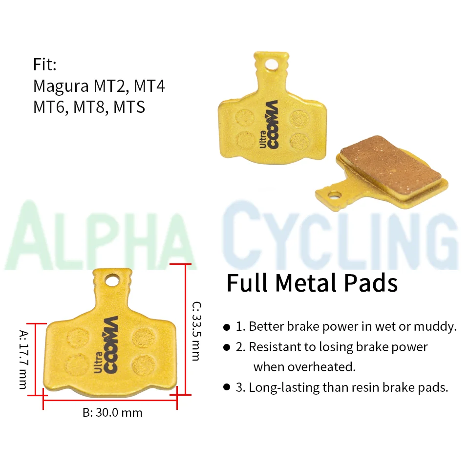 10 Pairs/20 PCS, Full Metal Bicycle Disc Brake Pads for SHIMANO SRAM AVID HAYES Magura Formula Hope and Scooter