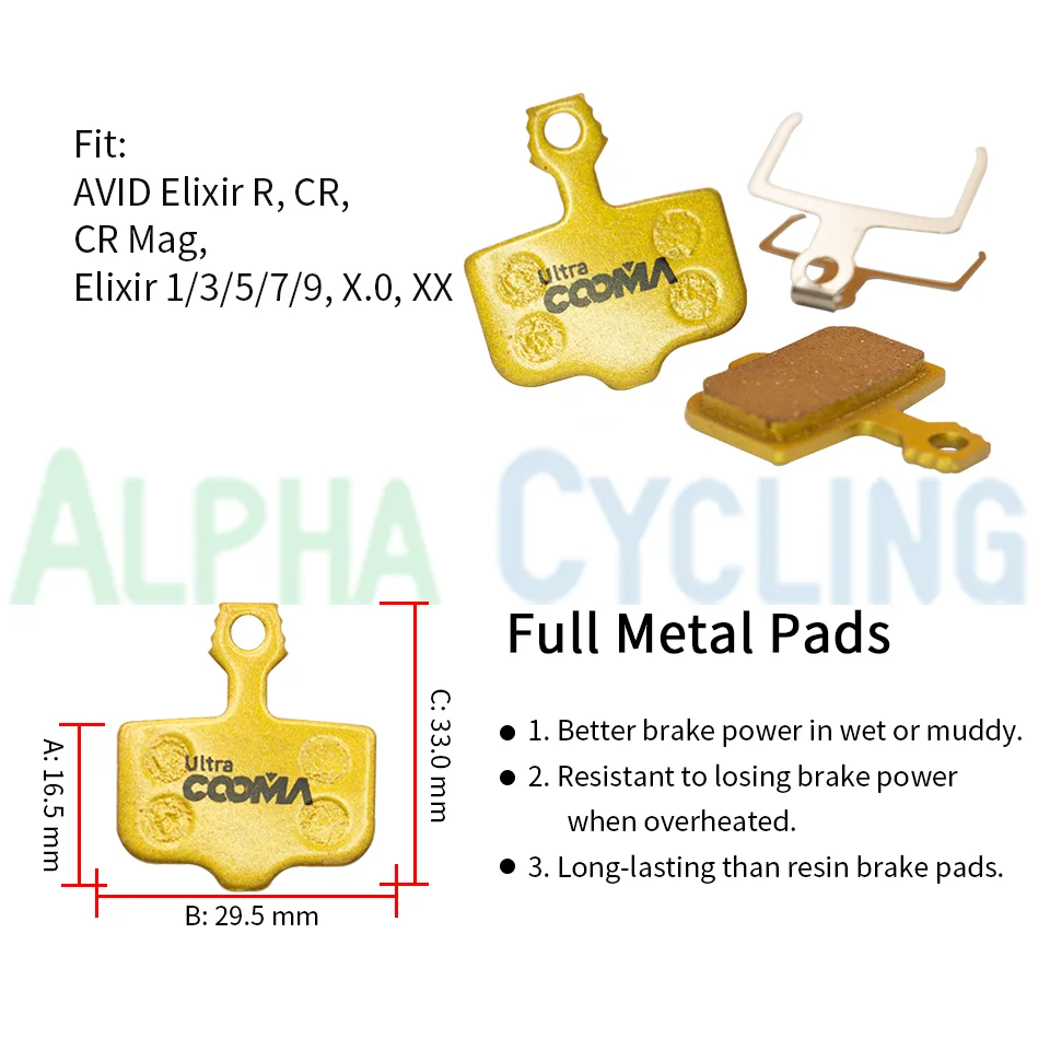 10 Pairs/20 PCS, Full Metal Bicycle Disc Brake Pads for SHIMANO SRAM AVID HAYES Magura Formula Hope and Scooter