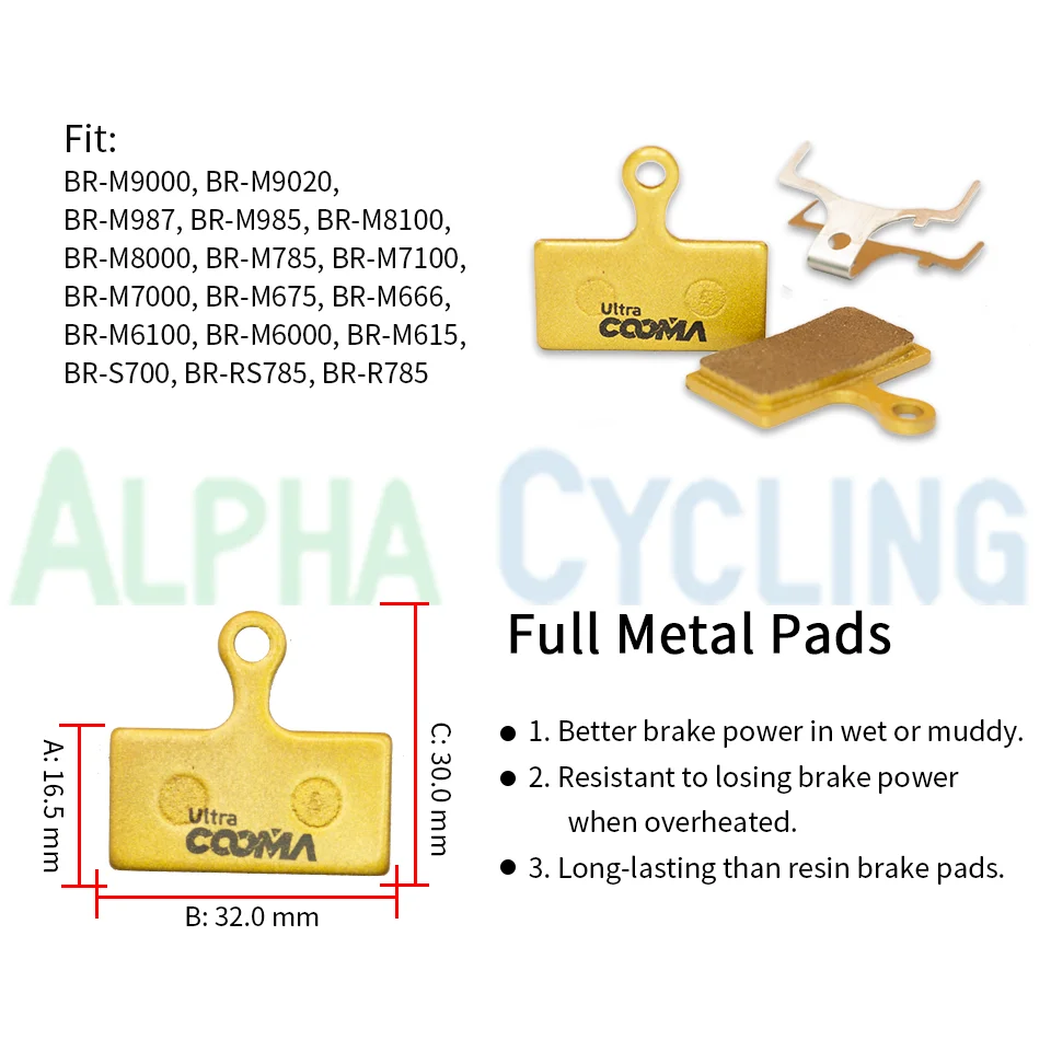10 Pairs/20 PCS, Full Metal Bicycle Disc Brake Pads for SHIMANO SRAM AVID HAYES Magura Formula Hope and Scooter