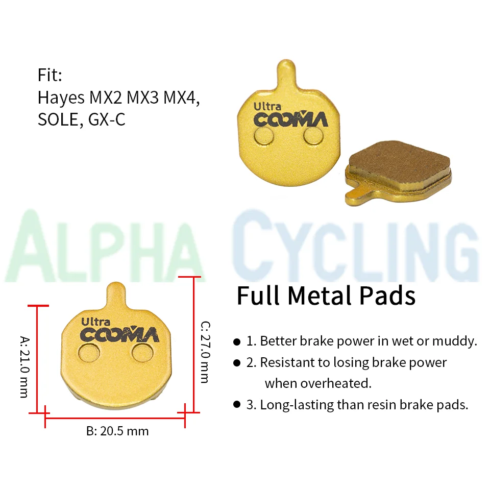 10 Pairs/20 PCS, Full Metal Bicycle Disc Brake Pads for SHIMANO SRAM AVID HAYES Magura Formula Hope and Scooter