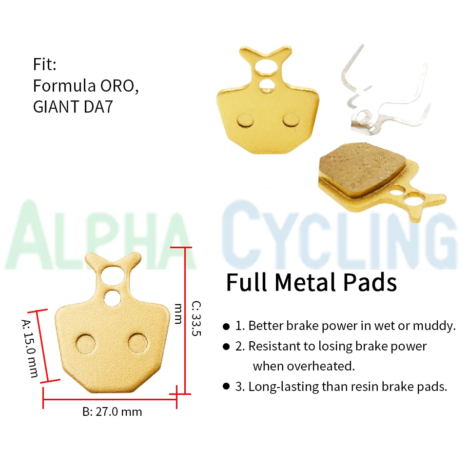 10 Pairs/20 PCS, Full Metal Bicycle Disc Brake Pads for SHIMANO SRAM AVID HAYES Magura Formula Hope and Scooter