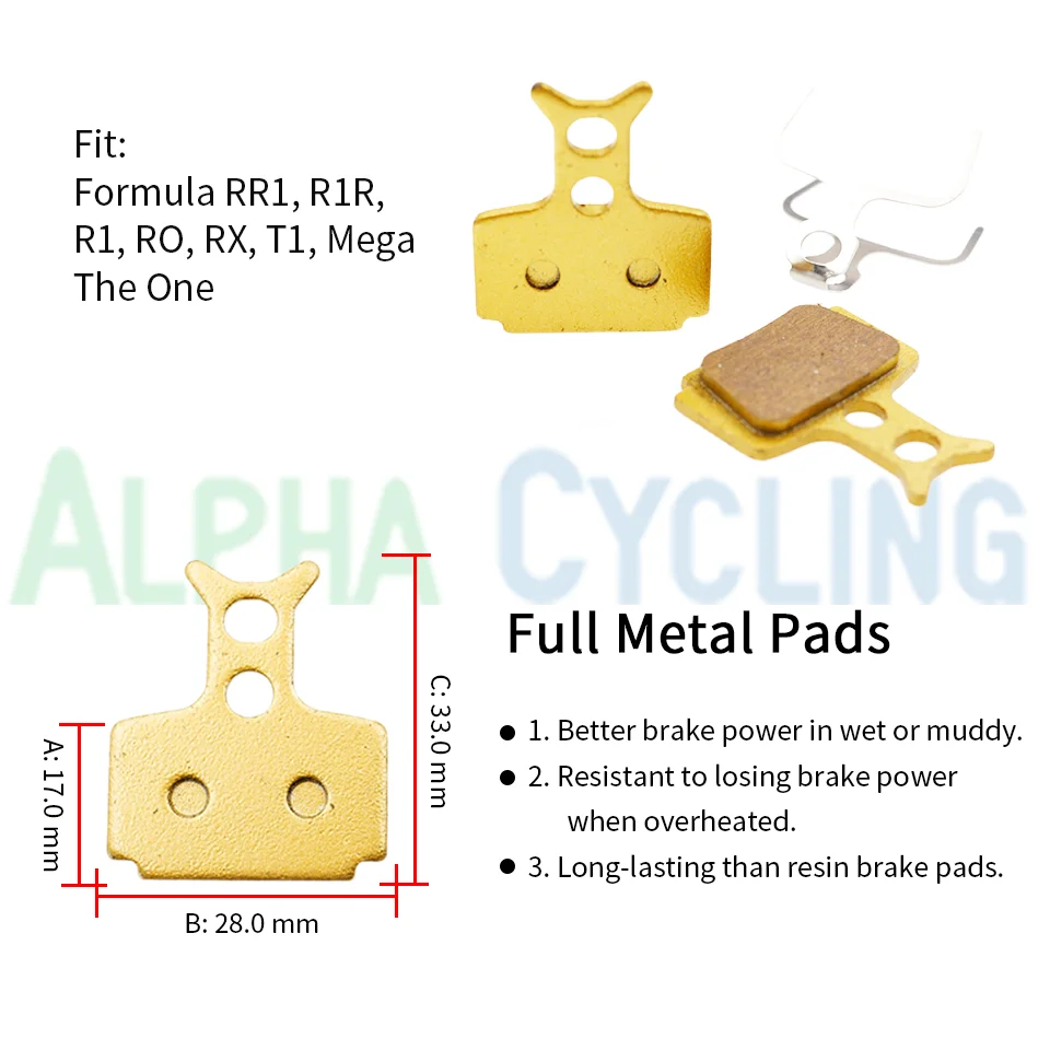 10 Pairs/20 PCS, Full Metal Bicycle Disc Brake Pads for SHIMANO SRAM AVID HAYES Magura Formula Hope and Scooter