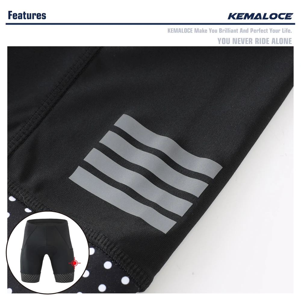 KEMALOCE Cycling Shorts Men Blank Black&Grey&Red Gel Pad Summer Bike Shorts Road Racing Compression Reflective Bicycle Knicker