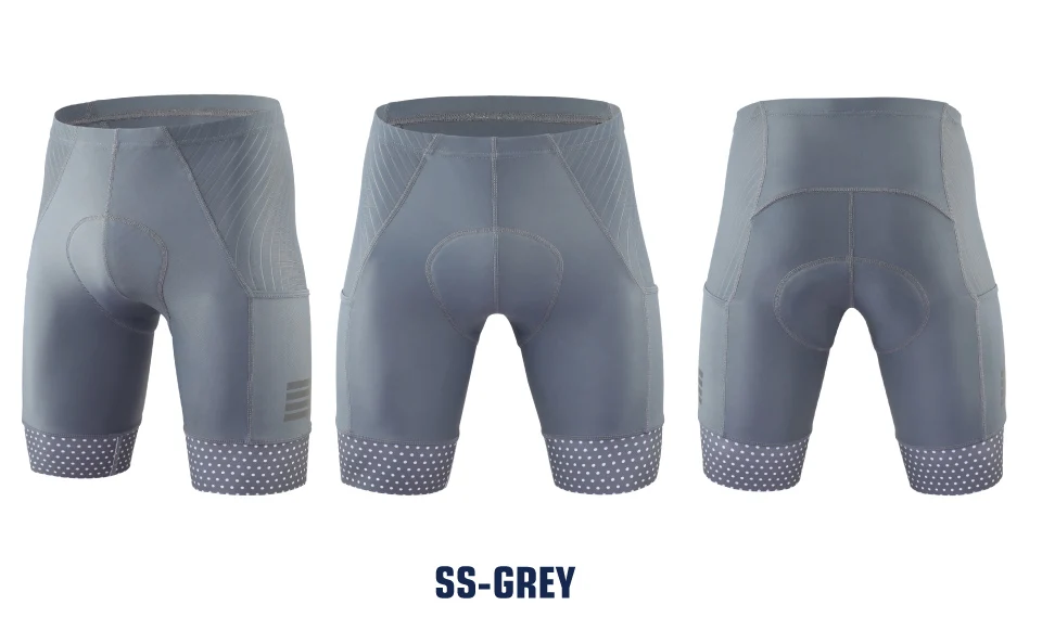 KEMALOCE Cycling Shorts Men Blank Black&Grey&Red Gel Pad Summer Bike Shorts Road Racing Compression Reflective Bicycle Knicker