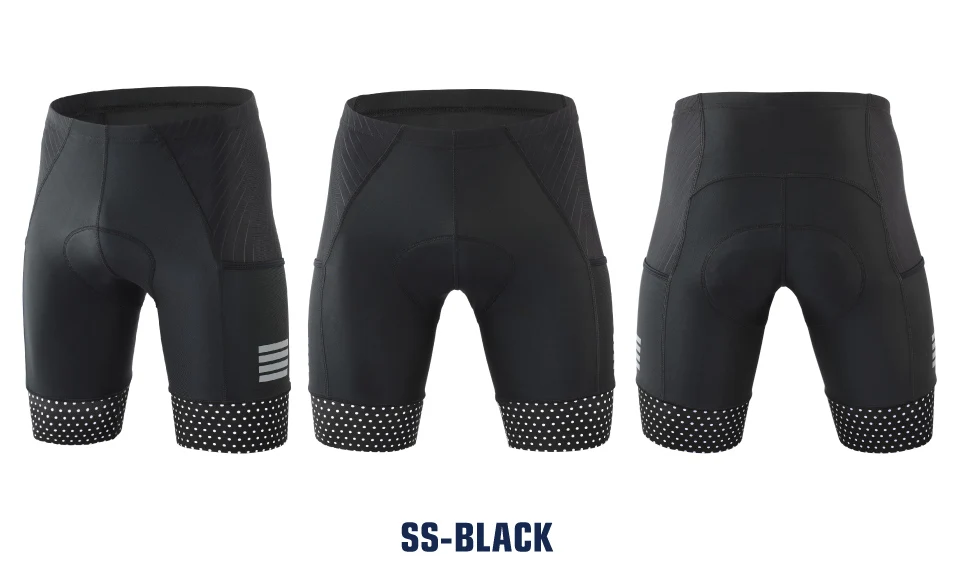 KEMALOCE Cycling Shorts Men Blank Black&Grey&Red Gel Pad Summer Bike Shorts Road Racing Compression Reflective Bicycle Knicker
