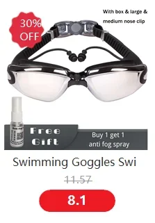 Hyperopia Diving Mask with Tempered Glasses Lens. Antifog Spray,Farsighted Dive Glasses swimming Goggles with nose cover