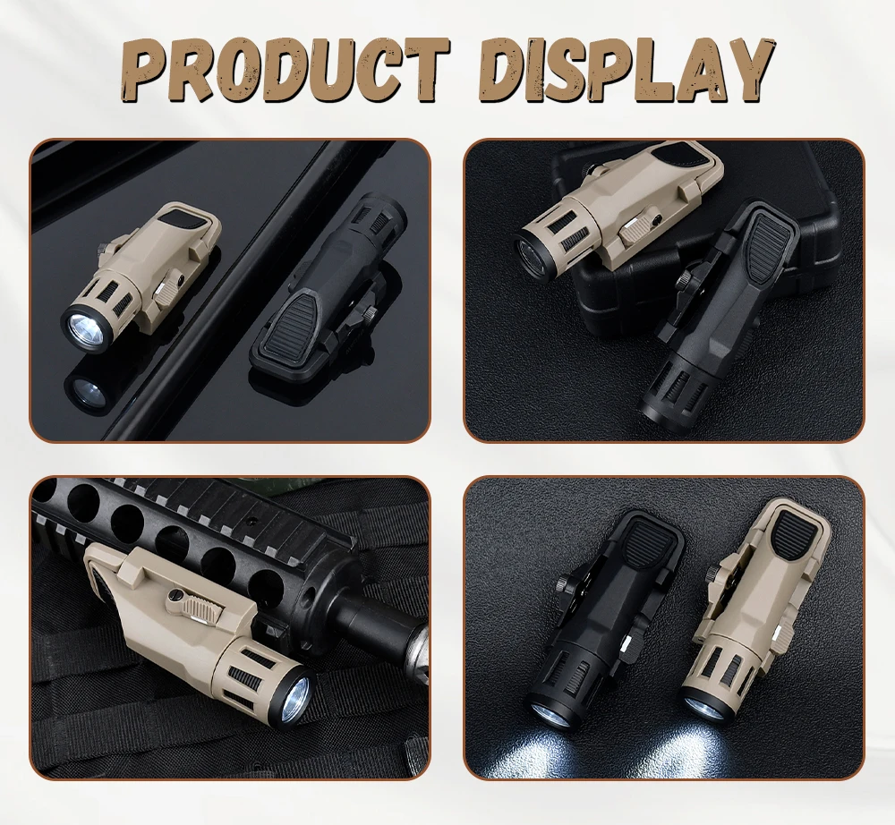 WADSN WML GEN2 Tactical Airsoft LED Strobe Flashlight Helmet Hunting Light Outdoor Lighting Fit 20mm Rail 400 Lumens