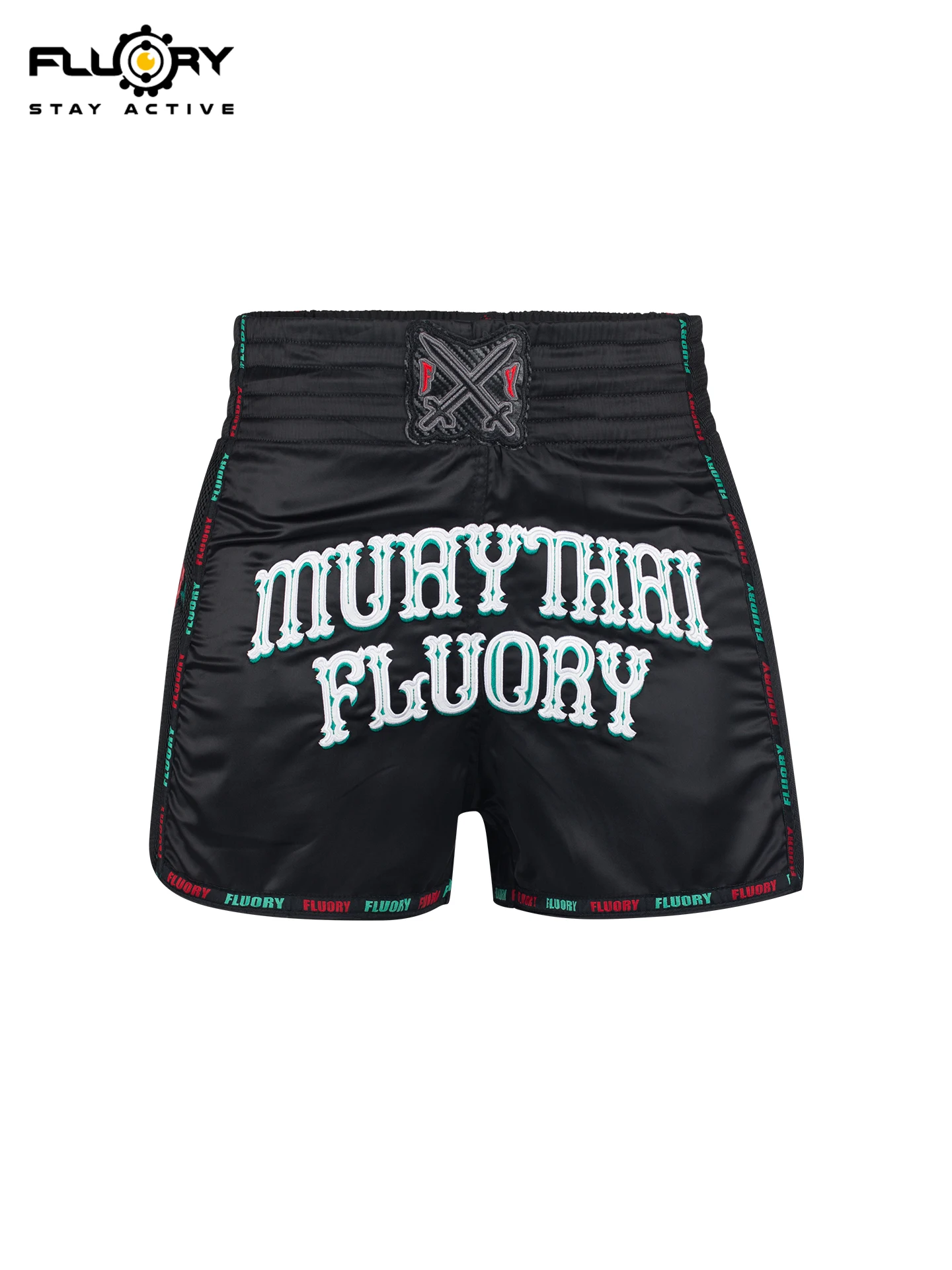 Fluory Muay Thai Boxing Shorts Colorful Line Rose Embroidery Women's Fitness Gym Sportswear Active Wear Casual Pants