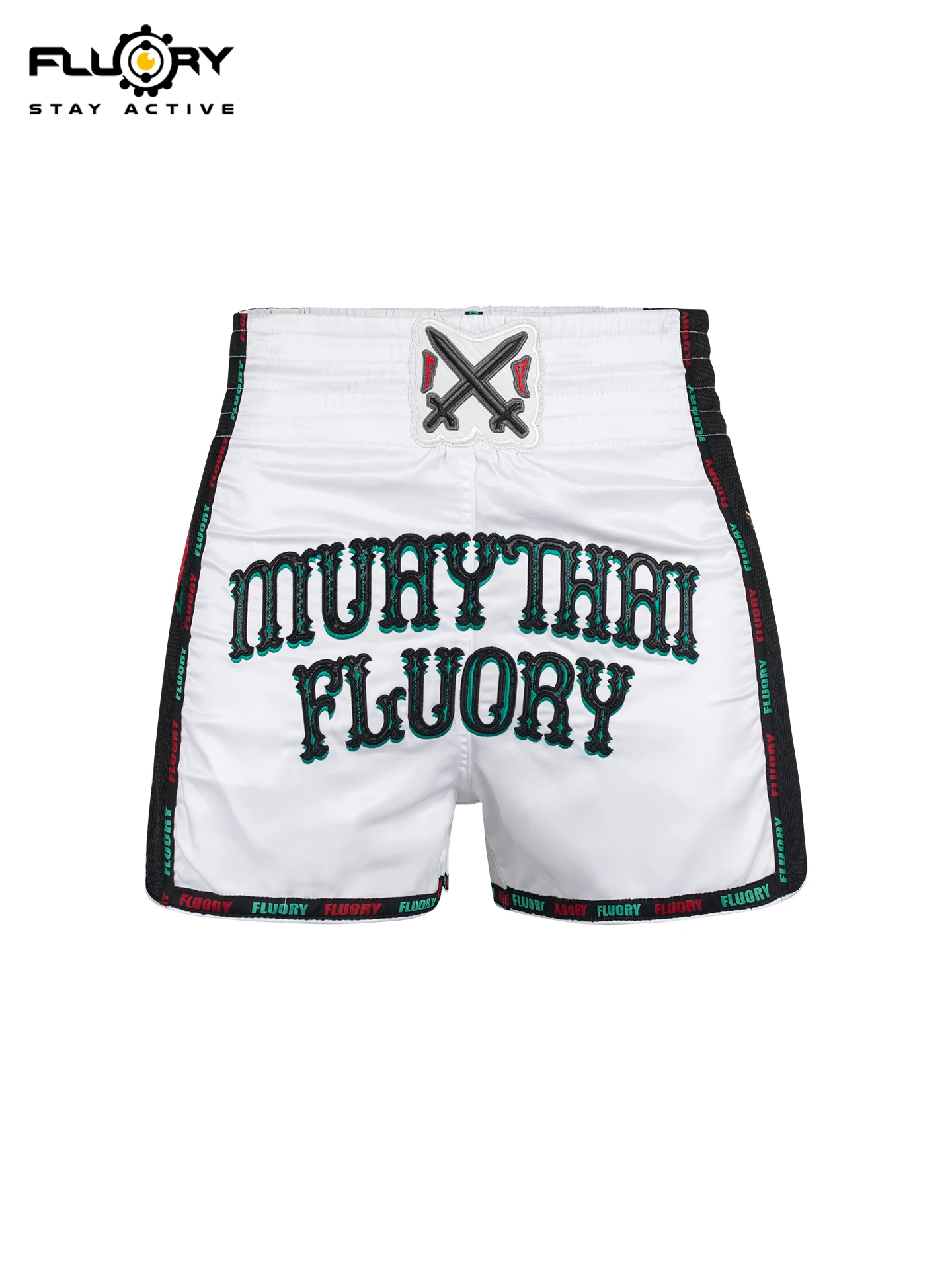 Fluory Muay Thai Boxing Shorts Colorful Line Rose Embroidery Women's Fitness Gym Sportswear Active Wear Casual Pants