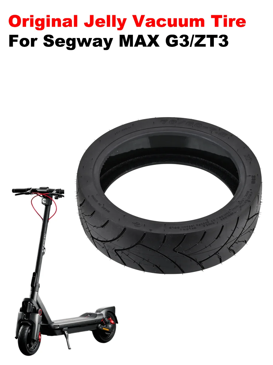 Original Jelly Vacuum Tire for Segway MAX G3 Electric Scooter ZT3 Wheel 70/60-7.5 Tubeless Self-healing Parts