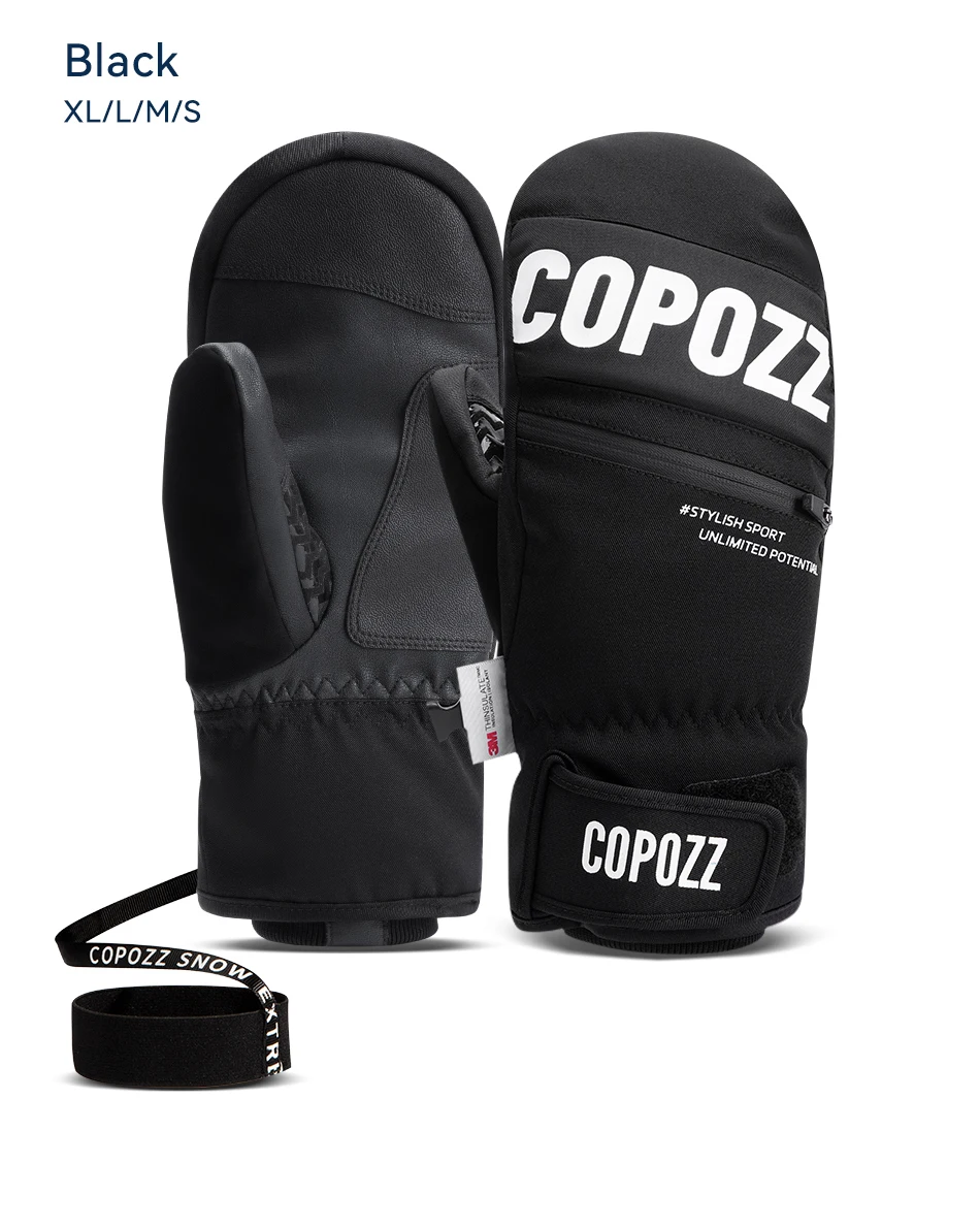 COPOZZ 3M Thinsulate Thick Adult Teenage Professional Snowboard Ski Gloves Windproof Winter Warm Thermal Snow Mittens Snowmobile
