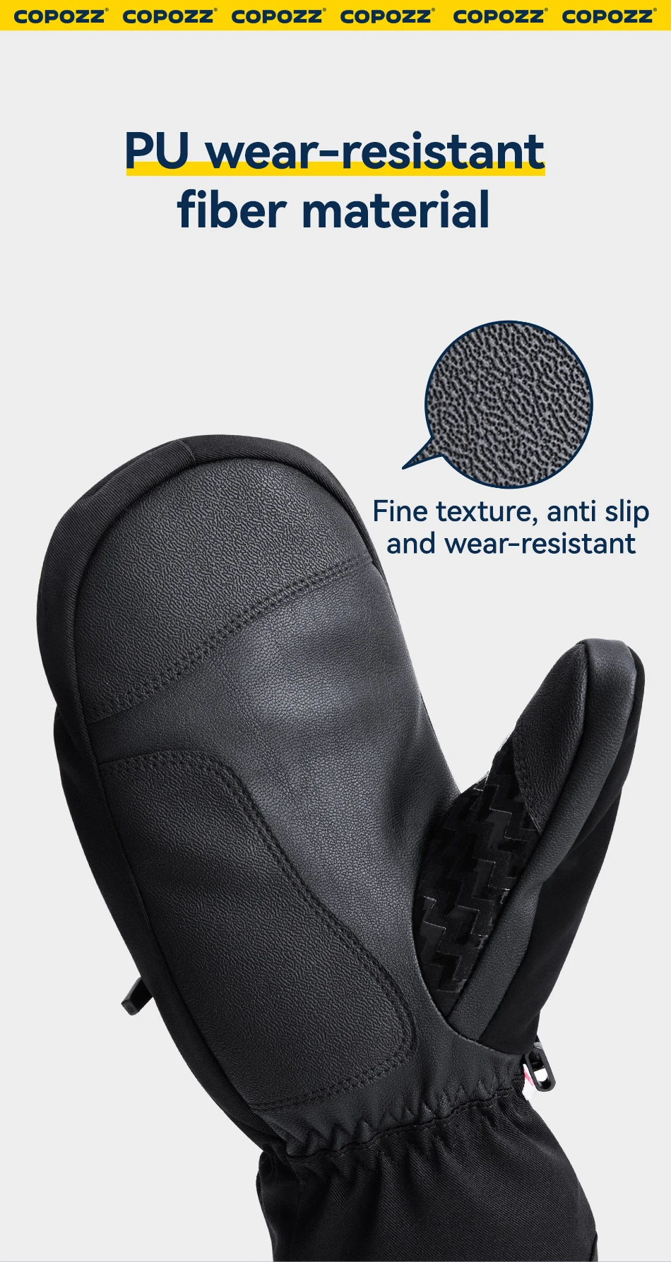 COPOZZ 3M Thinsulate Thick Adult Teenage Professional Snowboard Ski Gloves Windproof Winter Warm Thermal Snow Mittens Snowmobile