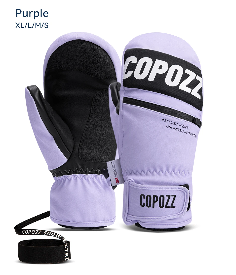 COPOZZ 3M Thinsulate Thick Adult Teenage Professional Snowboard Ski Gloves Windproof Winter Warm Thermal Snow Mittens Snowmobile