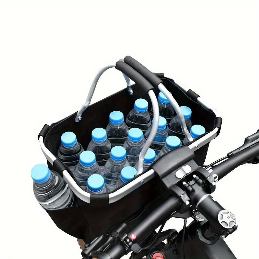 1pc Bike Basket Folding Small Pet Cat Dog Carrier Front Removable Bicycle Handlebar Basket Quick Release Easy Install