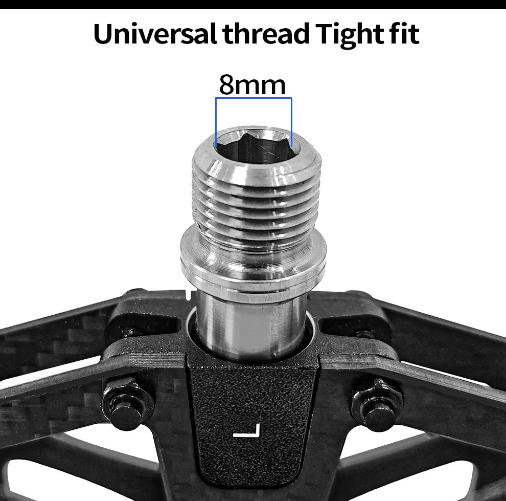 BXT Ultralight Carbon Fiber Bicycle Pedals Titanium Axle 3 Bearings Pedals MTB Road Bike Lightweight Flat Pedals