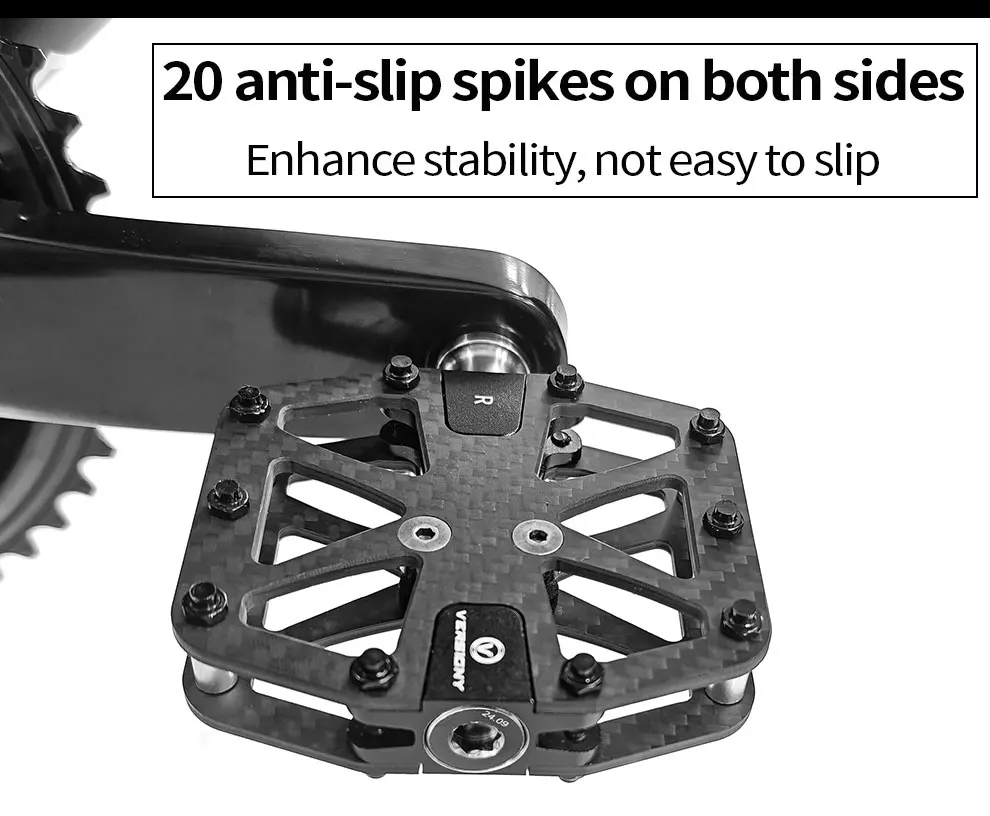 BXT Ultralight Carbon Fiber Bicycle Pedals Titanium Axle 3 Bearings Pedals MTB Road Bike Lightweight Flat Pedals