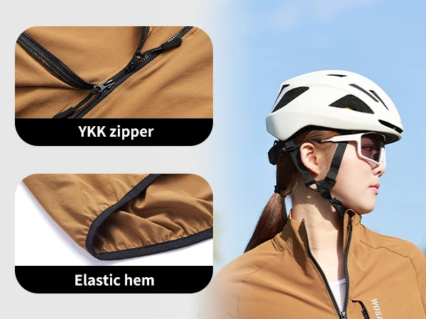 WOSAWE Unisex Cycling Jacket Water-Resistant Lightweight Men's Windbreaker Dual-Headed YKK Zipper Reflective