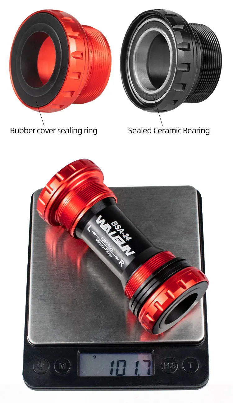 Bicycle Bottom Bracket BSA Thread Kit Fit 68 73mm Frame 22 24 29 30mm Axis Ceramic Bearing Bike BB for Shimano SRAM GXP Crankset