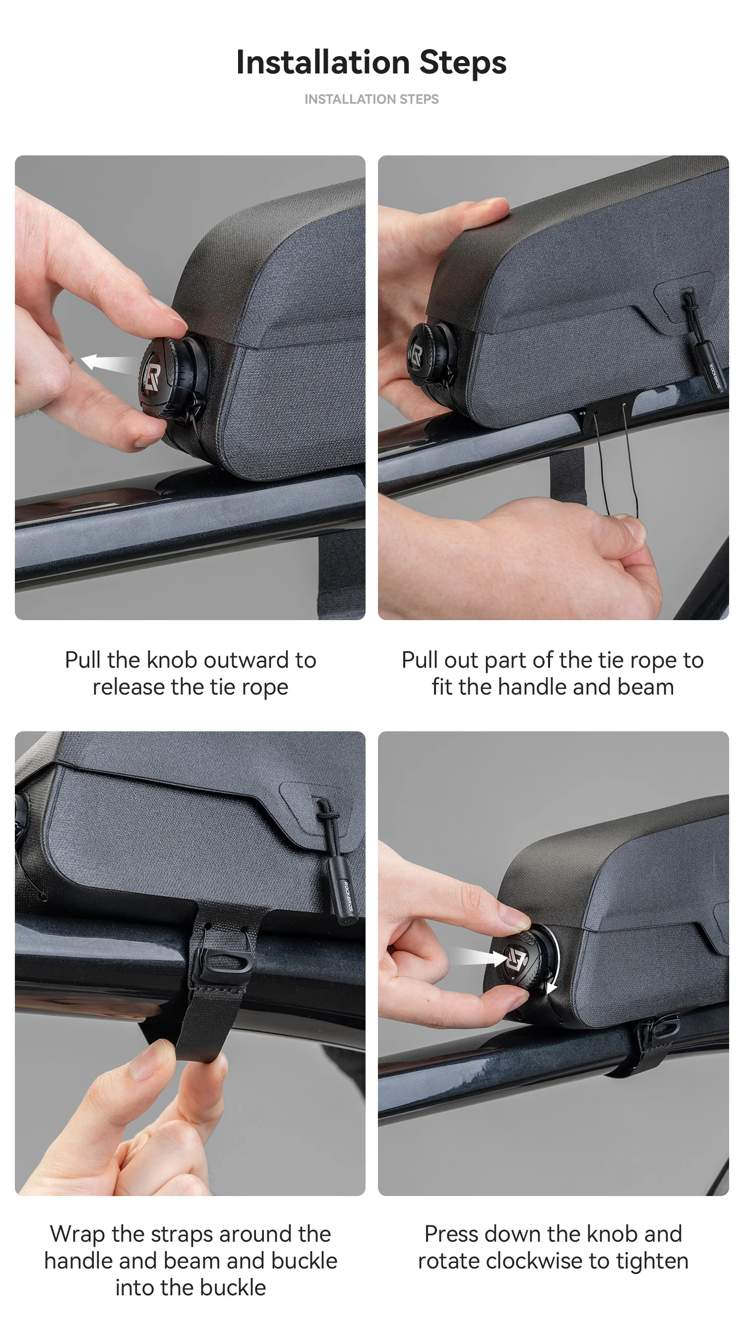 ROCKBROS ROAD TO SKY Waterproof Bike Top Tube Bag Cycling Frame Bag for Bicycle Accessories Storage Lightweight