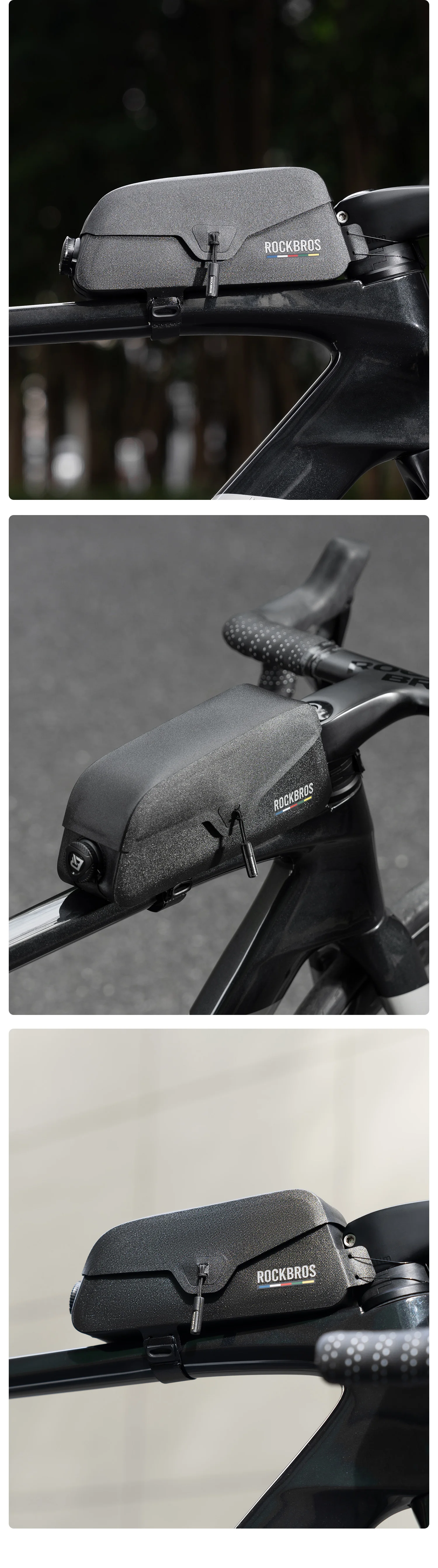 ROCKBROS ROAD TO SKY Waterproof Bike Top Tube Bag Cycling Frame Bag for Bicycle Accessories Storage Lightweight