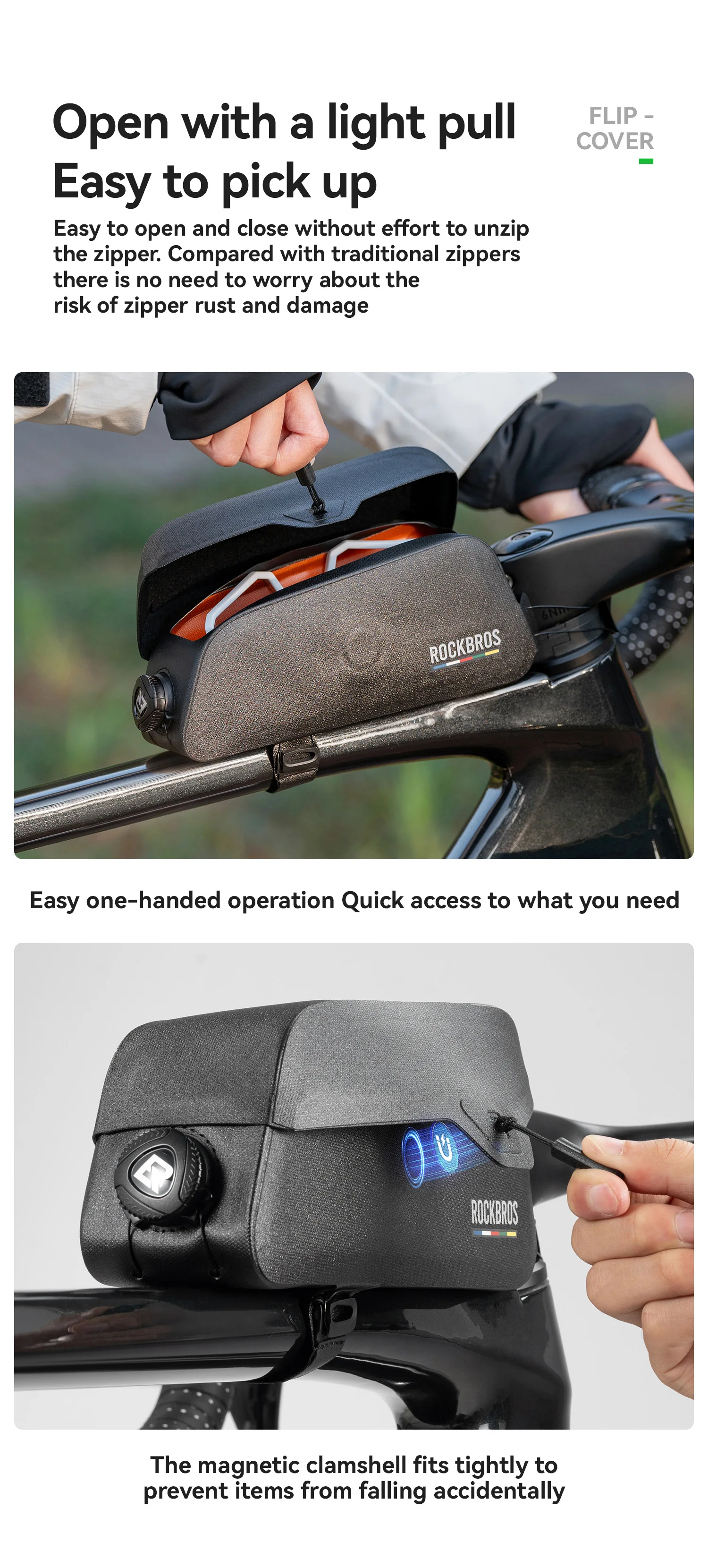 ROCKBROS ROAD TO SKY Waterproof Bike Top Tube Bag Cycling Frame Bag for Bicycle Accessories Storage Lightweight