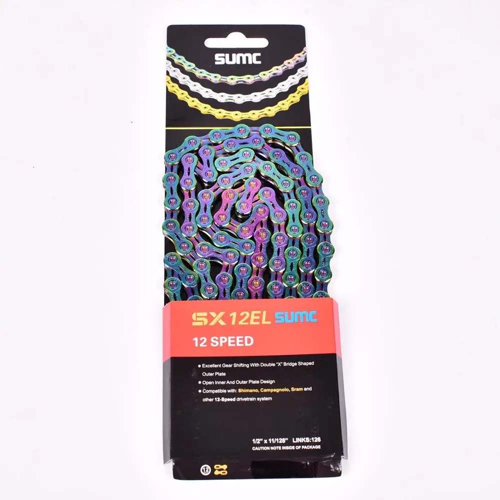 SUMC 9 10 11 12 speed Bicycle Rainbow Chain Colorful MTB Mountain Road Bike Shifting Chain With Missinglink For Shimano Sram