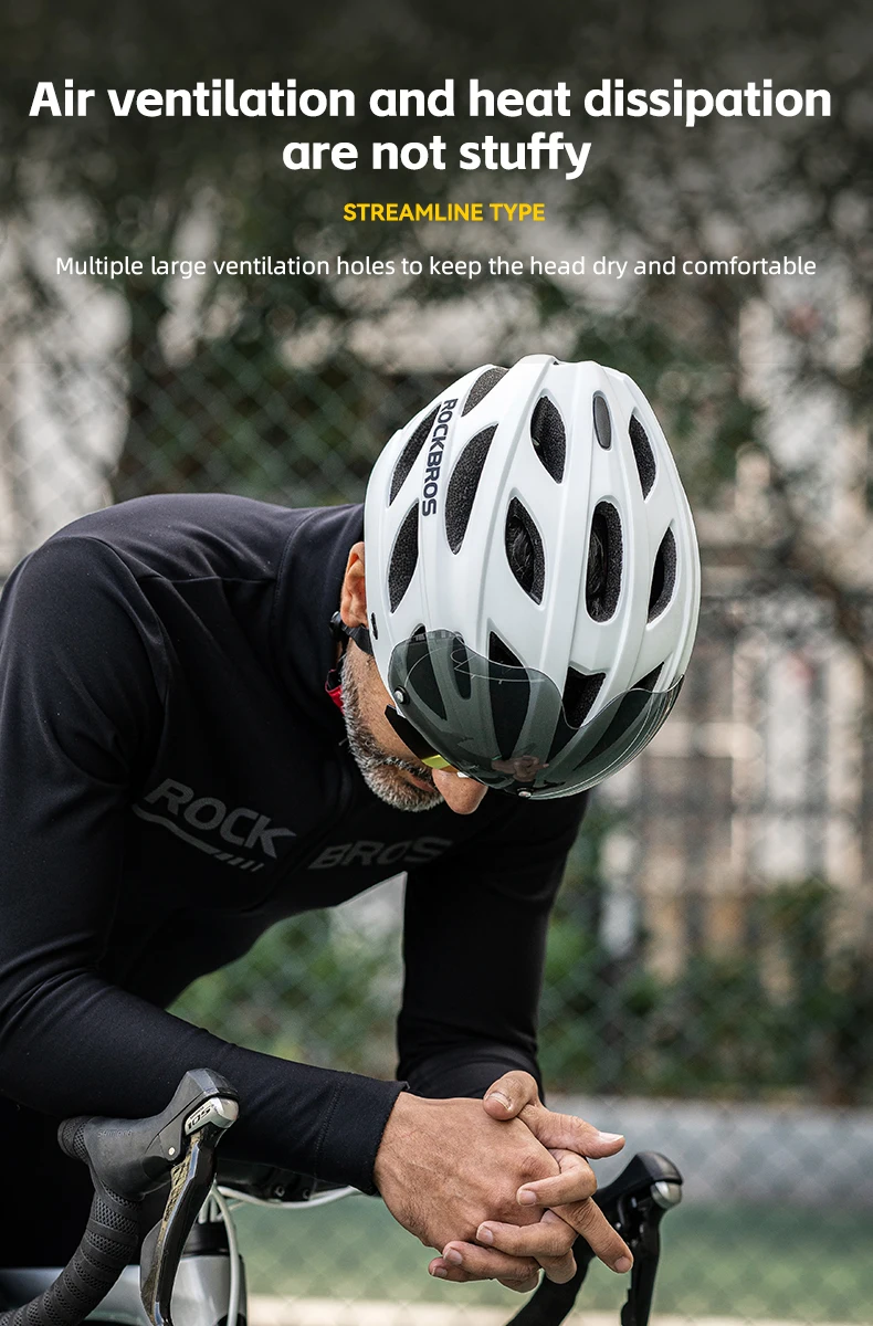ROCKBROS Ultralight Bicycle Helmet 57-62cm Integrally-mold Cycling Helmet Breathable Safety Head Protection MTB Road Bike Helmet