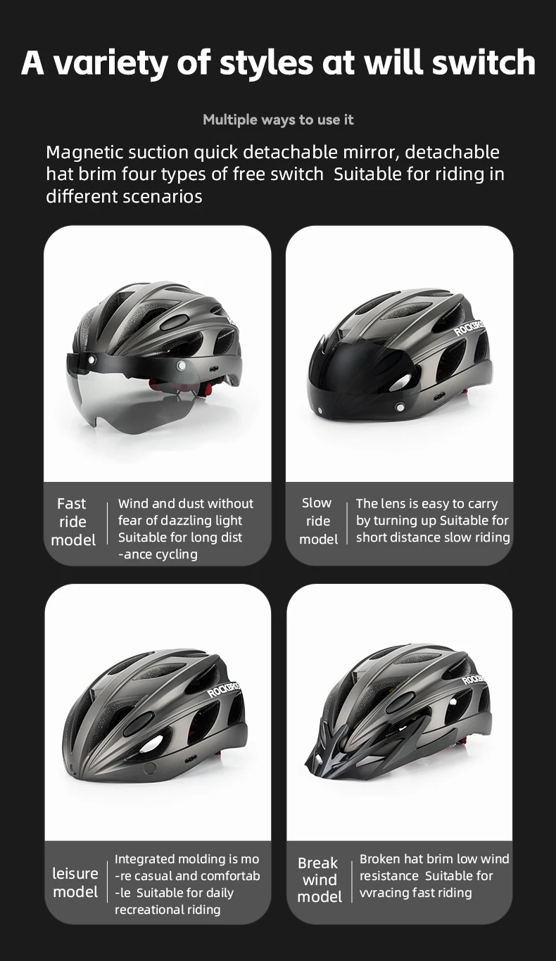 ROCKBROS Ultralight Bicycle Helmet 57-62cm Integrally-mold Cycling Helmet Breathable Safety Head Protection MTB Road Bike Helmet