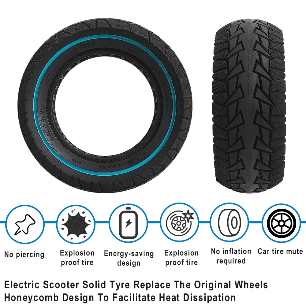 8.5x3.0 Thickened Solid Tire for Kugoo G2 Pro for VSETT 8 9 +/for Zero 8 9 Electric Scooter 8.5 Inche 8 1/2X3.0 Tubeless Tyre