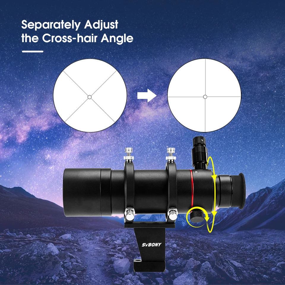 SVBONY SV208 Astronomical Telescope Finder Scope W/ Illuminated 8x50 Straight-Through Correct Image