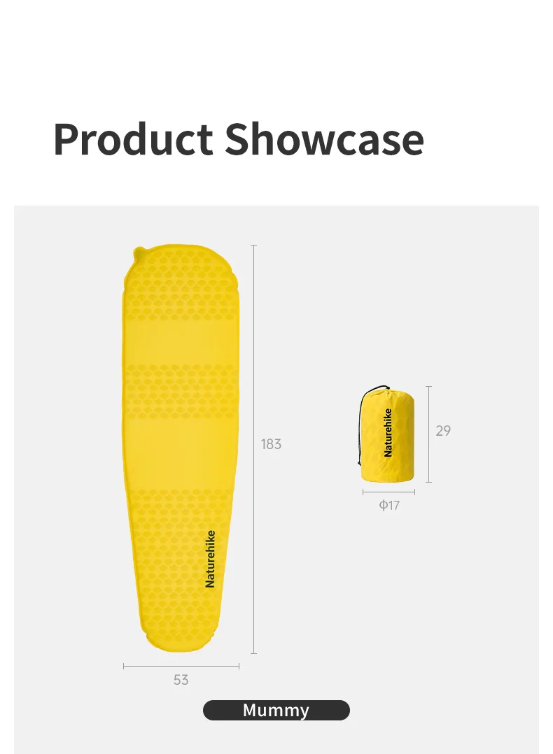 Naturehike Feather Bone 3.6R Ultralight Self-Inflating Mat Outdoor Moistureproof Pad Portable Foldable Camp Inflatable Cushion