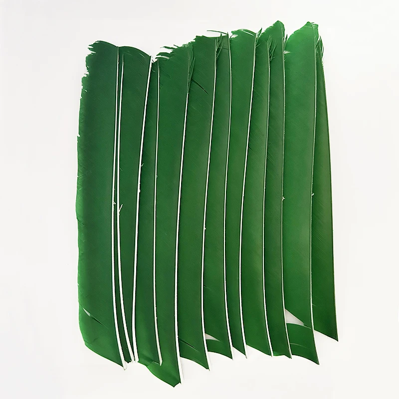 100Pcs Left Wing Archery Arrow Spiral Twist Wrap Full Lenght Feathers 18-25 CM Real Turkey Fletches Hunting Fletching DIY
