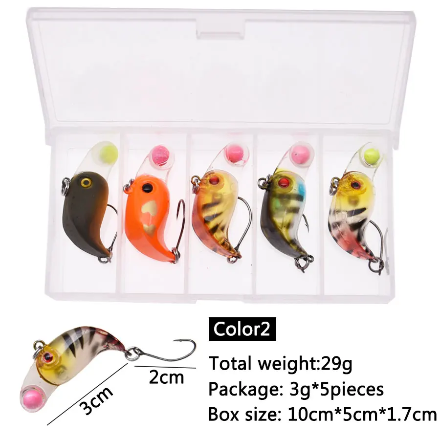 JYJ 1 box small hard fishing ABS plastic lure bait surface minnow sinking lure wobbler for bass perch bream fishing tackle