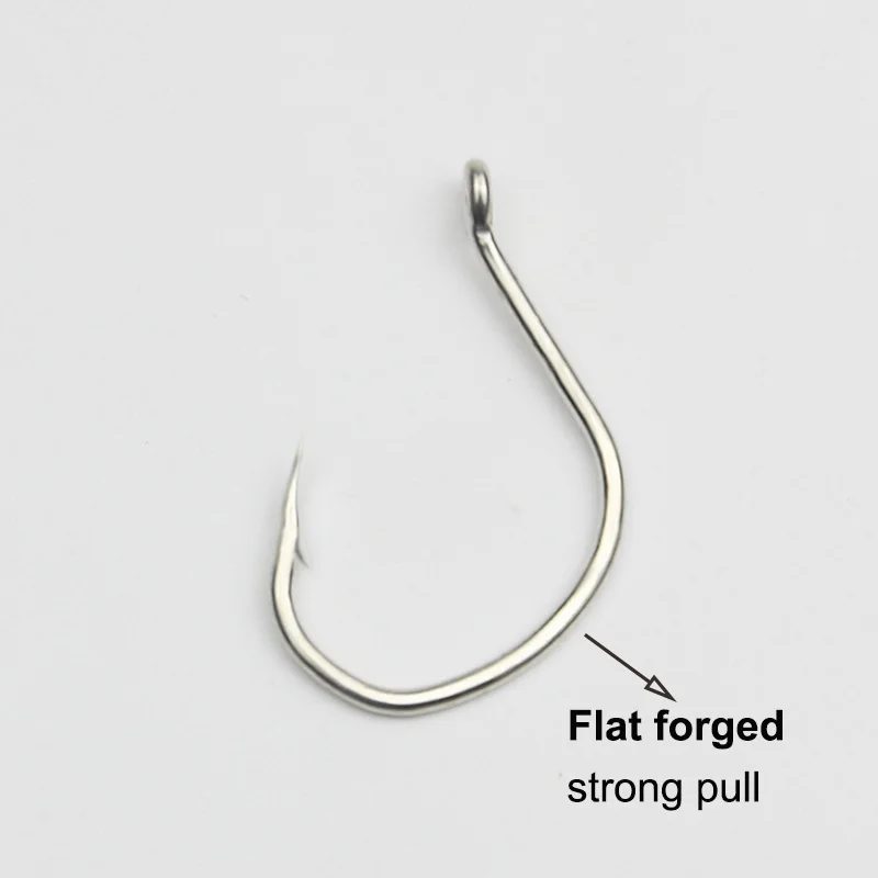 500pcs Fishing Hook Jigging Eyed Head Bright Tin Jighead Fishhook Rustproof for Pike Tuna Bass Sea Fishing Accessory Goods Pesca