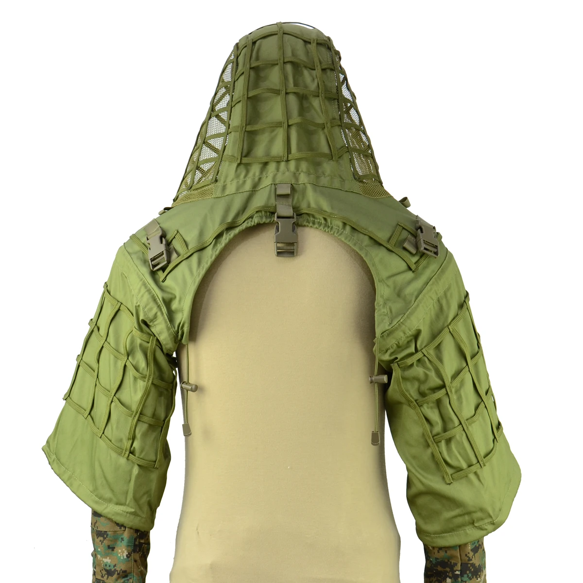 ROCOTACTICAL Tactical Ghillie Suit Breathable Ghillie Viper Hood with 3D Leafy Stripes Sniper Coat for Wargame, Hunting, CS