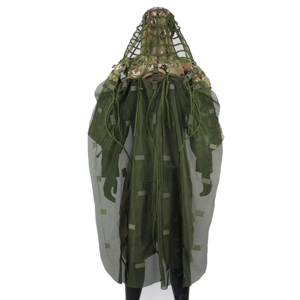 ROCOTACTICAL Tactical Ghillie Suit Breathable Ghillie Viper Hood with 3D Leafy Stripes Sniper Coat for Wargame, Hunting, CS